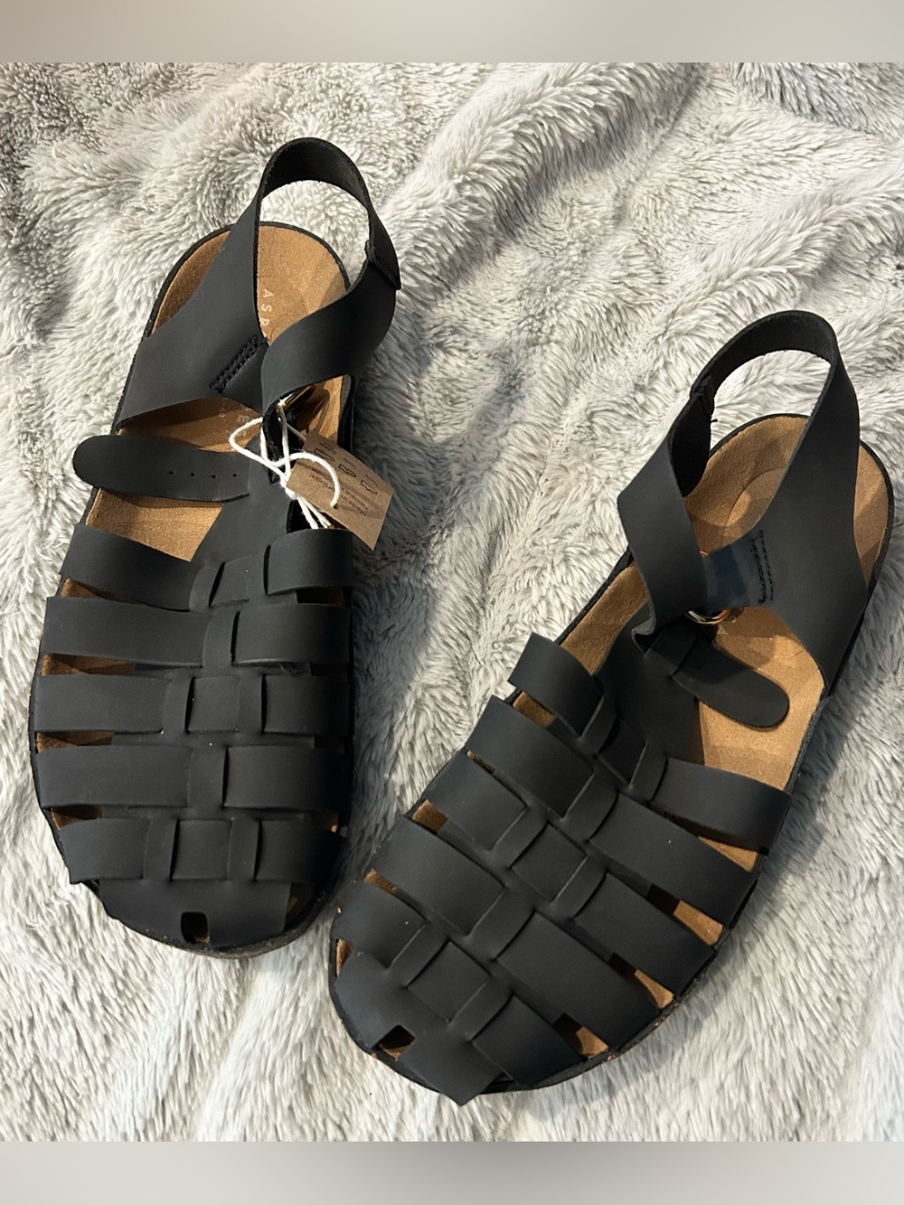 Asportuguesas Calix S25 Faux Nubuck Round Toe Sandals